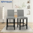 thumbnail image 1 of Counter Height Fabric Upholstered Wooden Chairs Barstools with Nailhead Trim in Gray, Set of 2, 1 of 8