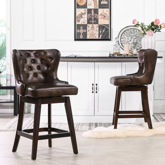 Counter - Height Faux Leather Barstool / Sturdy and Durable Design