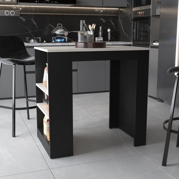 Counter - Height Kitchen Island | Entertain Guests, Have Meals with Family | Engineered Wood Construction | Keeps Cooking Supplies Handy