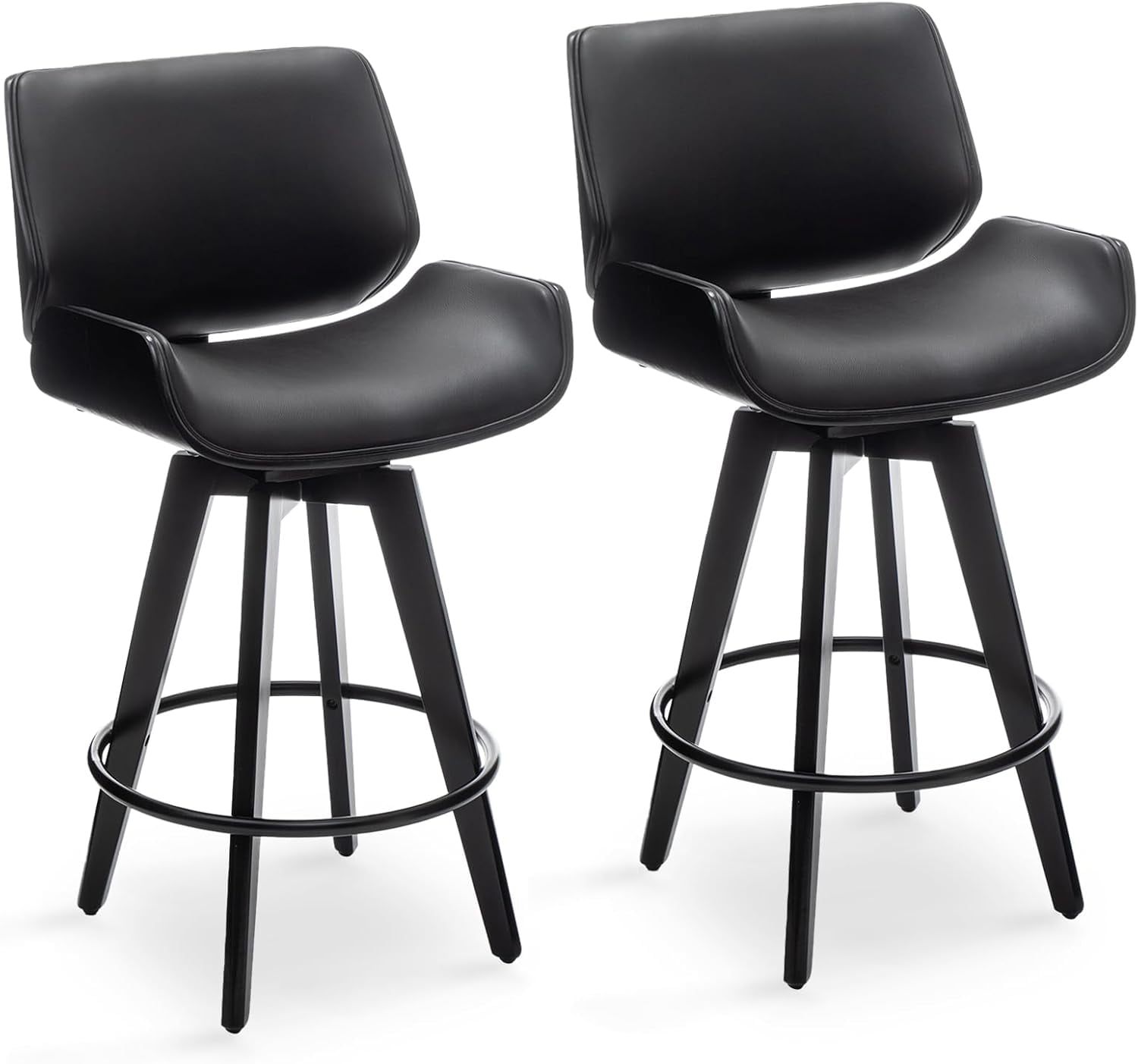 Counter Height Modern Swivel Barstools Bar Stools, 26" 360 Free Swivel Upholstered Bar Stool ...