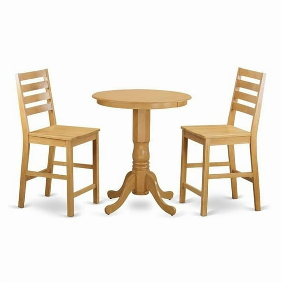 Counter Height Pub Table & 2 Chairs Set, Oak