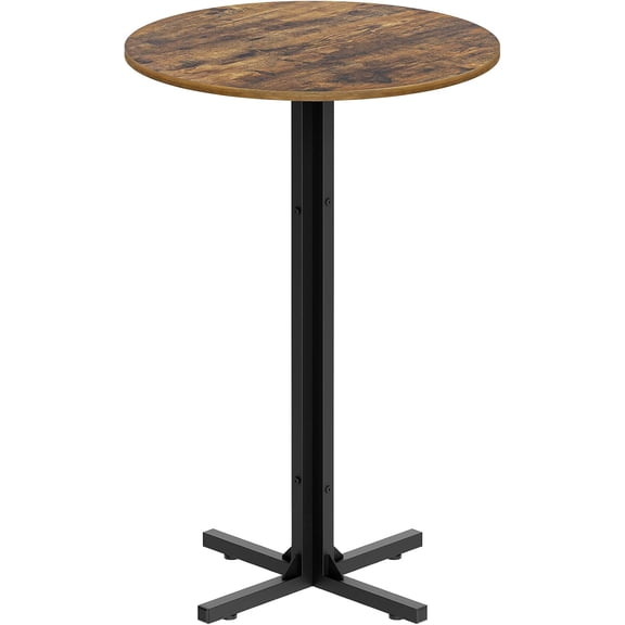 Counter Height Rustic Pub Table in Brown and Black for Dining, Kitchen, Bar or Cafe Use