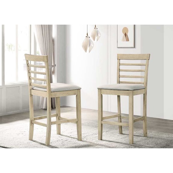 Counter Height Side Chairs | Used in Dining Room Scenes | Cream Finish and Slatted Back Design | Deal with Unattractive Seating
