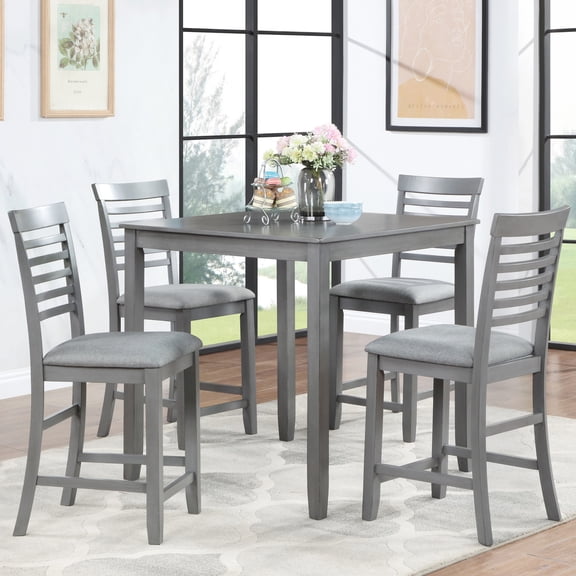 Counter Height Square Dining Set / Sturdy and Space-Efficient for Small Homes