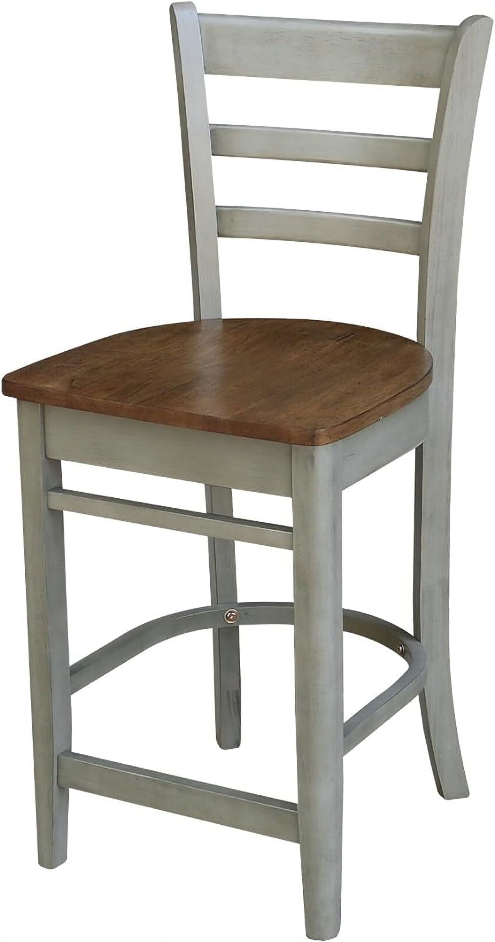 Counter Height Stool 24 Seat Height, Distressed Hickory/Stone