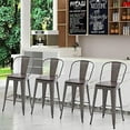 Counter Height Stool with Backs Counter Stools Metal Stools Set of 4