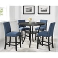 thumbnail image 1 of Blue Counter Height Stools | Style Your Dining Room | Cotton-Linen Blend Seats | Solid Hardwood Frame, 1 of 2