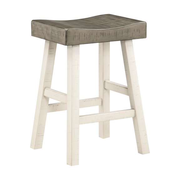 Counter Height Stools | Fit Well with Kitchen Island | Solid Wood Construction | Neutral 2-Tone Finish