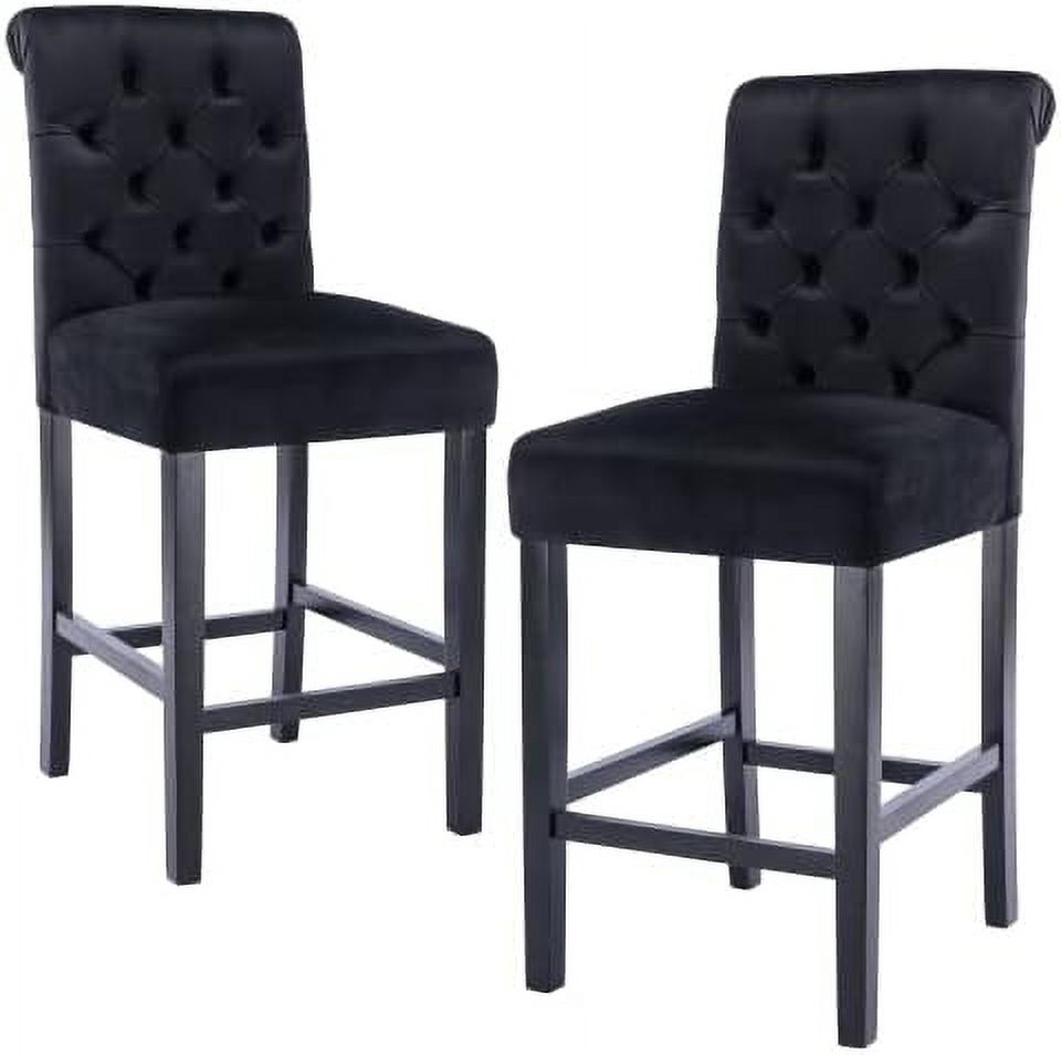 Counter Height Stools Mid Century 26 inch Barstools with Button Tuted