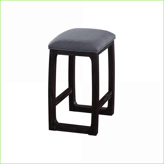 Counter Height Stools Modern Minimalist Wood & Fabric Weathered Espresso for Kitchen Island Bar | Fabric | Vanity Stools