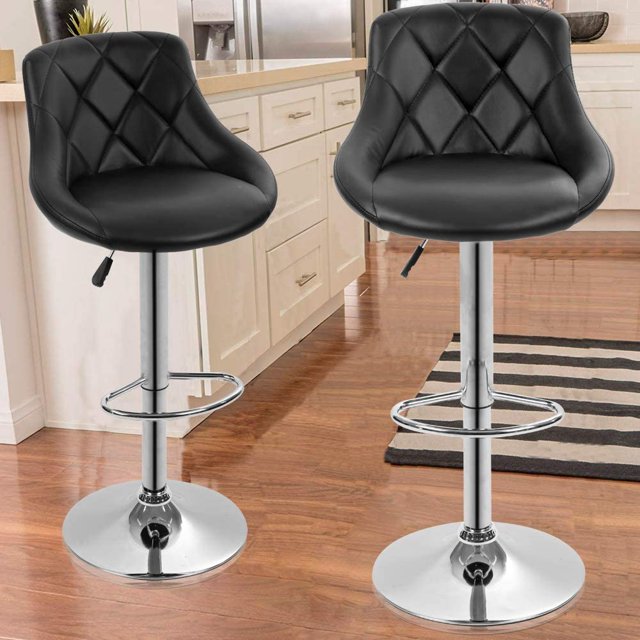 Counter Height Stools PU Leather Height Adjustable Swivel Chairs with