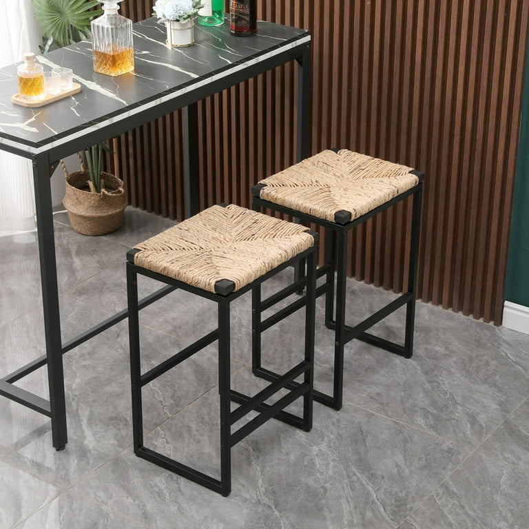 Counter Height Stools Set of 2, 25in Backless Bar Stools with