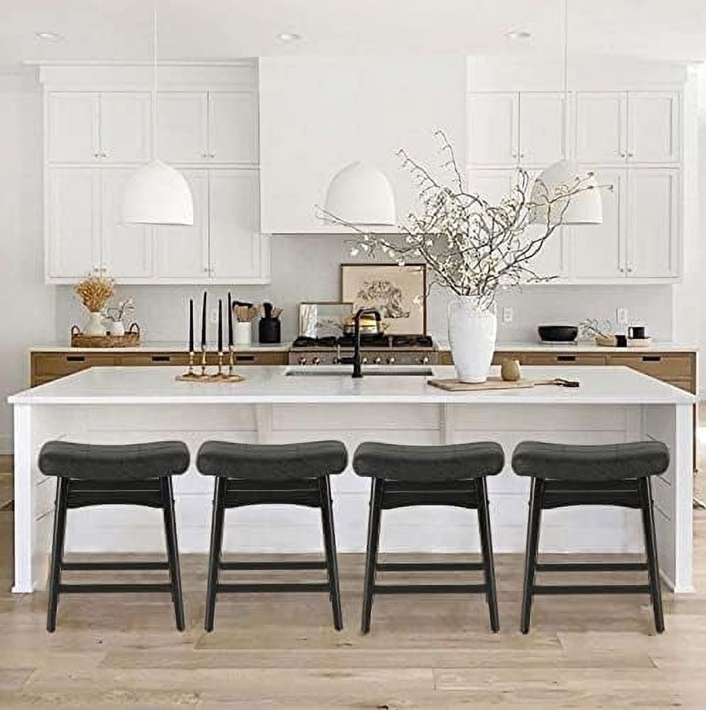 Counter Height Stools Set of 4 Farmhouse Barstools with Upholstered