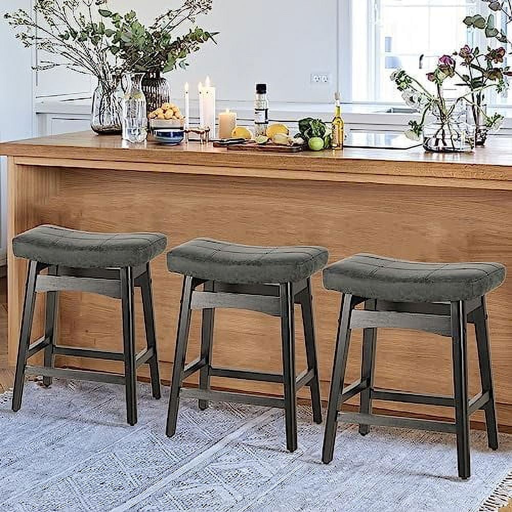 Counter Height Stools Set of 4 Farmhouse Barstools with Upholstered
