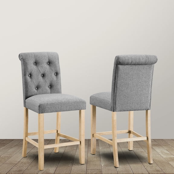 Counter Height Stools in Gray, Set of 2 / For Kitchen or Dining Areas