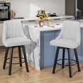 Counter Height Swivel Bar Stool, 24" Upholstered Fabric Barstools Set