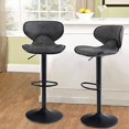 Counter Height Swivel Stools Set of 2 Adjustable Barstools with Back