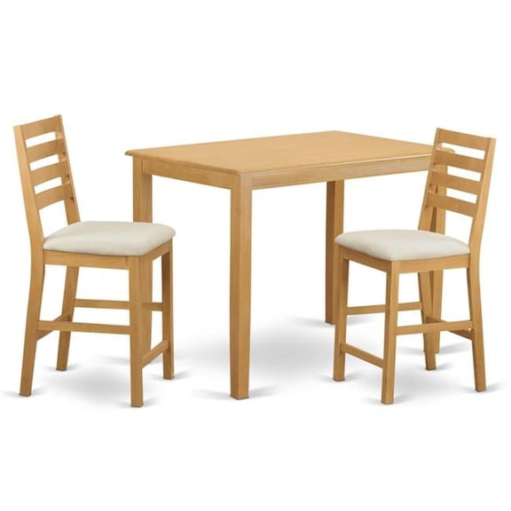 Counter Height Table & 2 Dinette Chairs, Oak