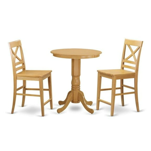 Counter Height Table & 2 Kitchen Chairs, Oak
