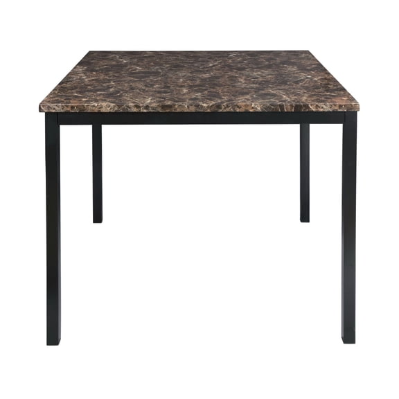 Counter Height Table - Metal Frame Faux Marble Top - Square Dining Table for 4 - Transitional Kitchen & Dining Room Furniture - 40x40x36 Inch