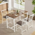 thumbnail image 1 of Counter Height Table Set with 4 Chairs, LEGAHOME Bar Dining Table Set for 4, 5 Piece Breakfast Nook Pub Dinntte Set for Kitchen Apartment Bistro, Brown, 1 of 10