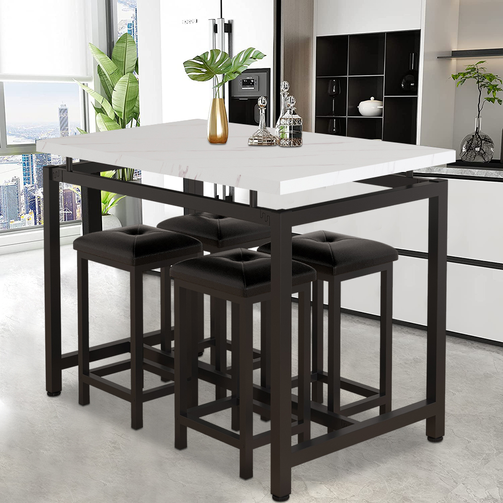 Set of 5 Segmart Counter Height Breakfast Bar Table & Stool Set only