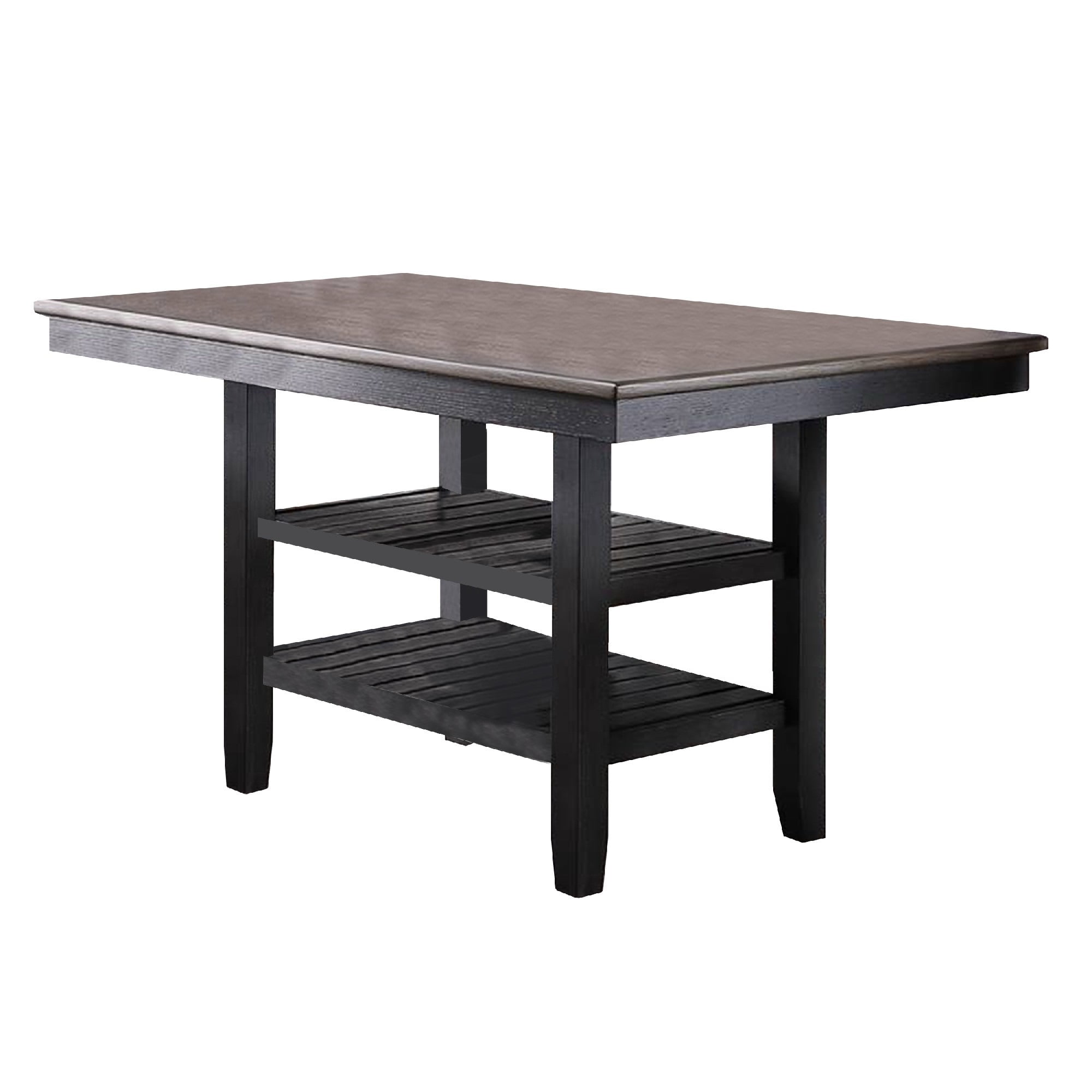 Counter Height Table with Open Shelves, Dark Brown Walmart