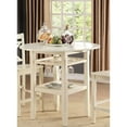 thumbnail image 1 of Counter Height Wooden Table In Cream Color, 2 Drop Leaves Extension, Open Compartment & Tapered Leg Storage Top, 1 of 2