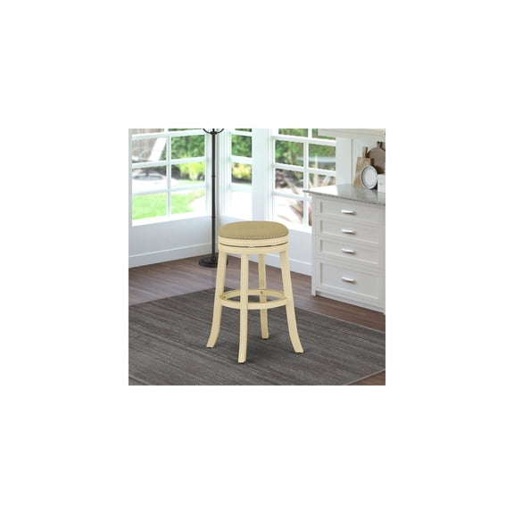 Counter Stool Bar Chair - 30 Inch Height, Round Sandalwood Upholstered Stool