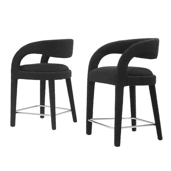 Counter Stool Chair, Black, Fabric, Bar Pub Cafe Bistro Dining Kitchen Hospitality Restaurant, Modern Contemporary HB35928