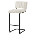 thumbnail image 1 of Counter Stool Chair, Set of 2, Ivory White, Fabric, Metal, Mid Century Bar Pub Cafe Bistro Dining Kitchen Hospitality Restaurant, Modern Contemporary HB34856, 1 of 11