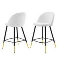 thumbnail image 1 of Counter Stool Chair, Set of 2, Fabric, Metal, White, Modern Contemporary Urban Design, Bar Pub Cafe Bistro Hotel Restaurant Hospitality, 1 of 10