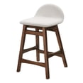 thumbnail image 1 of Counter Stool Chair, Set of 2, Ivory White, Fabric, Wood, Bar Pub Cafe Bistro Dining Kitchen Hospitality Restaurant, Modern Contemporary HB36160, 1 of 10