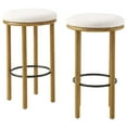 thumbnail image 1 of Counter Stool Chair, Set of 2, Ivory White Oak, Fabric, Wood, Bar Pub Cafe Bistro Dining Kitchen Hospitality Restaurant, Modern Contemporary HB36723, 1 of 8