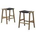 thumbnail image 1 of Counter Stool Chair, Set of 2, Walnut Black, Wood, Bar Pub Cafe Bistro Dining Kitchen Hospitality Restaurant, Modern Contemporary HB36085, 1 of 10