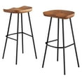 thumbnail image 1 of Counter Stool Chair, Set of 2, Walnut, Wood, Metal, Bar Pub Cafe Bistro Dining Kitchen Hospitality Restaurant, Modern Contemporary HB36685, 1 of 10