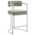 thumbnail image 1 of Counter Stool Chair, Silver Brown, Fabric, Metal, Bar Pub Cafe Bistro Dining Kitchen Hospitality Restaurant, Modern Contemporary, HB37852, 1 of 10