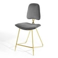 thumbnail image 1 of Counter Stool Chair, Velvet, Metal Steel, Grey Gray, Modern Contemporary Urban Design, Bar Pub Cafe Bistro Hotel Restaurant Hospitality, 1 of 9