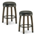 thumbnail image 1 of Counter Stool with Graystone and Black Faux Leather Seat, Set of 2, 1 of 13