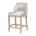 thumbnail image 1 of BenJara Counter Stool with Intricate Rope Woven Back, Gray, 1 of 5