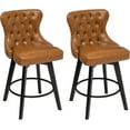 Counter Stools 26" 360 Free Swivel Barstools with Nail Head and Back