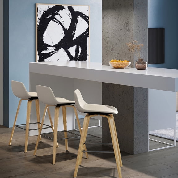 Counter Stools (Set of 2) | Retro Low - profile for Family Room | Featuring Chrome and Foam | Solves Seating Discomfort