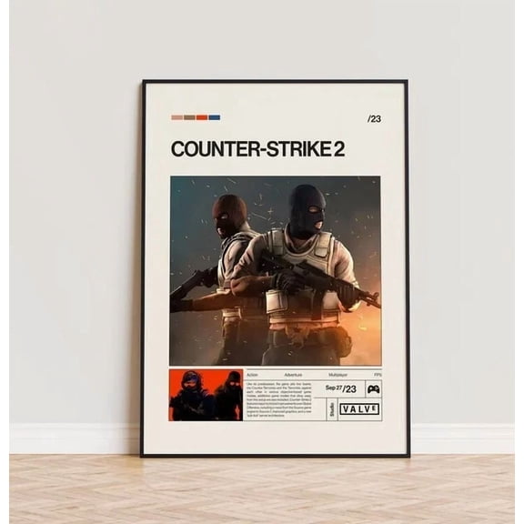 Counter Strike 2 Poster Video Game Poster Minimalist Game Print Gaming Room Home Decor Office Wall Art