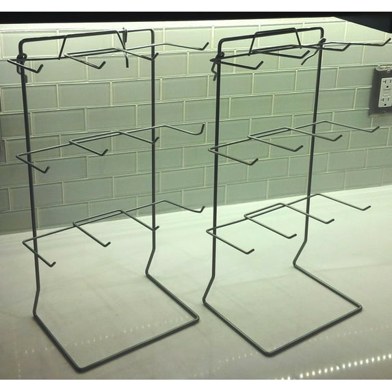 Counter Top Display Rack W/ 12 Peg Hook in Silver - Box of 2