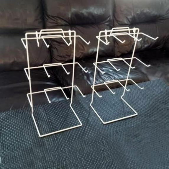 Counter Top Display Rack W/ 12 Peg Hook in White - Pack of 2