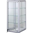 thumbnail image 1 of Counter Top Glass Display Showcase with Option for LED Lights -White and Black (Silver Vertical Counter CASE (NO Lights)), 1 of 1