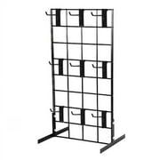 Counter Top Gridwall Display Unit, 24" x 12" Tabletop Grid with 9 4" D Grid Hooks, Black, 1 Unit