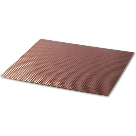 Counter Top or/Hot Pad, Metal Heat Mat, Non-Slip Rubber Backing - Copper Color (14 x 17)