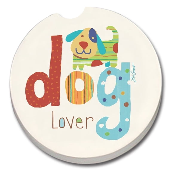 Conimar Counterart Absorbent Stone Car Coaster Dog Lover (Set of 2)