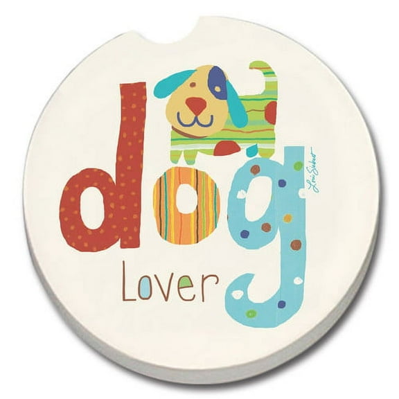 CounterArt Absorbent Stone Dog Lover Car Coaster (Set of 2)